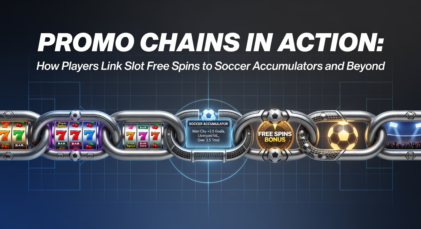 Spieler verbindet Slot-Maschine mit Fußballwetten auf einem Tablet, visualisiert Promo-Ketten