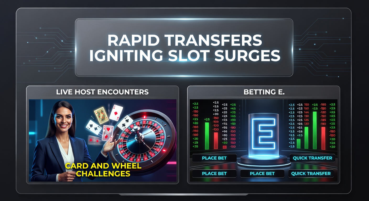 Lebendige Szene eines Live-Dealers am Roulette-Tisch, umgeben von digitalen Chips und Chat-Nachrichten, die von schnellen Transfers angetrieben werden